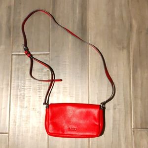 DKNY red leather purse